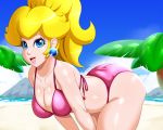 1girl ass big_ass big_breasts bikini breasts cleavage female female_only nintendo princess_peach solo_female speeds super_mario_bros. swimsuit tease