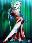 ass big_ass big_breasts breasts cleavage cosplay dalley-le-alpha_(artist) gardevoir jessica_rabbit microphone pokemon singing who_framed_roger_rabbit