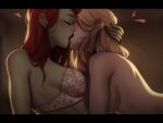 2_girls batman_(series) bra breasts canon_couple dc_comics harley_quinn harley_quinn_(show) hbo_max kissing megs-ils nude poison_ivy romantic sideboob tagme wife_and_wife yuri