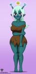  1girl alcasar-reich alien antennae anthro big_breasts breasts bue_(samurai_jack) cleavage emoji_(race) female female_only full_body humanoid milf samurai_jack smile solo_female standing 