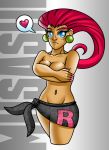  big_breasts debu game_freak huge_breasts humans_of_pokemon jessie_(pokemon) long_hair musashi_(pokemon) nintendo pokemon pokemon_(anime) pokemon_(game) red_hair team_rocket topless 