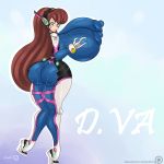  antizero ass big_ass big_breasts bodysuit breasts d.va d.va_(overwatch) erect_nipples looking_at_viewer looking_back nipples overwatch 