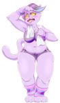 1girl alternate_costume anthro cat catty_(undertale) chubby chubby_female feline female_only furry mammal otto0ttsy simple_background slightly_chubby sweat undertale undertale_(series) video_games white_background