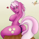 <3 1girl 1girl 2017 anatomically_correct animal_genitalia animal_pussy anthro anus areola armpits ass big_breasts breasts cheerilee_(mlp) desk earth_pony equine equine_pussy erect_nipples friendship_is_magic furry hair hands_behind_head horse looking_at_viewer mammal marukomuru multicolored_hair my_little_pony nipples nude pink_hair pony pussy raised_arm simple_background sitting smile two_tone_hair