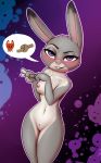  1girl 2017 anthro areola blush breasts buckteeth canine captainpudgemuffin disney erect_nipples fox furry high_res judy_hopps lagomorph mammal nipples nude pink_nose pubic_hair pussy rabbit rope small_waist smile smirk teeth thick_thighs wide_hips zootopia 