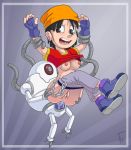 anal bondage dragon_ball dragon_ball_gt giru robot shirt_lift son_pan undressing