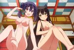  2_girls black_hair breasts high_resolution legs long_hair multiple_girls nipples nude nude_filter photoshop pussy soles tatsumi_kon thighs uncensored urara_meirochou very_high_resolution yukimi_koume 