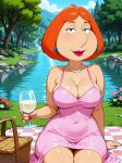 big_breasts dress family_guy lois_griffin smiling_at_viewer thighs