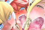 cynthia double_fellatio elesa fellatio oral pokemon pokemon_(game) pokemon_bw2 porkyman skyla triple_fellatio