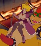 1boy 1girl blonde_hair bowser breasts canon_couple nipples penis princess_peach super_mario_bros.