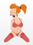 bra erect_nipples futurama gender_bender genderswap masturbation masturbation_through_clothing panties philip_j._fry red_panties sexfightfun squirt squirting stockings transformation wet wet_panties