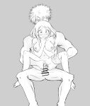 1boy 1girl anus bakugou_katsuki boku_no_hero_academia girl_on_top grchloex holding_legs holding_penis kacchako male/female monochrome my_hero_academia nude penis pussy reverse_cowgirl_position sitting spread_legs uraraka_ochako vaginal vaginal_penetration vaginal_sex