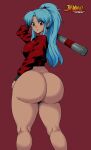  ass baseball_bat blue_hair botan jay-marvel 