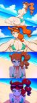  1girl ai_generated ass beach big_ass big_breasts big_penis bikini breast_grab breasts glasses green_eyes looking_at_viewer mullon novelai orange_hair pokemon pokemon_ss ponytail smile sonia_(pokemon) thick_thighs veiny_penis water 