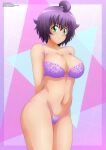 big_breasts green_eyes huge_breasts lingerie purple_hair yukino_akaihi yukino_memories zel-sama