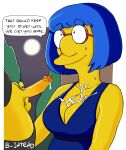 b-intend breasts cum cum_on_breasts cum_on_dress dress erection glasses handjob luann_van_houten milf_vs_boy small_penis the_simpsons younger_male