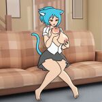 1:1 1girl 1girl 2d_animation alternate_species animal_humanoid areola big_breasts blue_hair breast_fondling breasts cartoon_network cat_humanoid felid felid_humanoid feline feline_humanoid fondling frame_by_frame gif hair hand_on_breast holding_breast humanoid humanoidized low_res mammal mammal_humanoid masturbation mikeinel nicole_watterson nipples short_playtime the_amazing_world_of_gumball