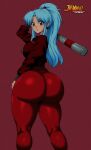  ass baseball_bat blue_hair botan jay-marvel 