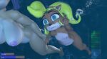 2girls activision age_difference anthro barefoot big_breasts breasts coco_bandicoot crash_(series) crash_team_racing_nitro-fueled cub daemont92 feet female female/female liz_bandicoot nipples nude source_filmmaker underwater young