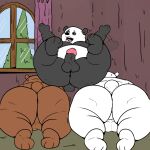 ass balls bear brown_bear cartoon_network curvy_figure doggy_position feet from_behind_position from_front_position genitals giant_panda grizzly_(wbb) grizzly_bear group high_res humanoid ice_bear lying male males_only mamayong_(artist) mammal missionary_position on_back overweight overweight_male panda_(wbb) panicking penis polar_bear pose sex slightly_chubby trio ursine we_bare_bears window yaoi