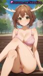 1girl 1girl 1girls 2025 ai ai_generated anime anime_style antlers asian bangs bare_arms bare_legs bare_shoulders bench big_breasts big_breasts blue_sky blush bow_bra bra breasts brown_hair building bust cleavage cleft_of_venus closed_mouth clothing_aside collarbone crossed_legs day exhibitionism feet_out_of_frame female_focus female_only green_eyes hentai high_quality high_res high_res high_resolution horns labia legs lingerie looking_at_viewer my_deer_friend_nokotan natsuyoru on_bench outside panties panties panties_aside park park_bench patreon pink_bra pink_panties public_indecency pussy pussy shikanoko_noko shikanoko_nokonoko_koshitantan short_hair sitting sky smile solo_female stable_diffusion thighs tree uncensored underwear underwear_only voluptuous voluptuous_female