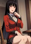 ai_generated big_breasts black_hair breasts jabami_yumeko kakegurui long_hair red_eyes school_uniform skirt student thick_thighs thighs