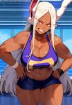 1girl ai_generated bunny_ears dark-skinned_female dark_skin gym gym_clothes miruko my_hero_academia rabbit_ears rabbit_girl rumi_usagiyama