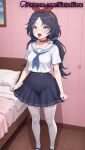 1girl 1girl 1girls 2025 ahegao ai ai_generated anime anime_style bangs bed bedroom big_breasts black_footwear black_hair black_skirt blue_eyes blue_neckerchief blush breasts bust choker collar collarbone crazy_mita_(miside) female_focus female_only full_body hair_bow hair_ornament hair_ribbon hair_scrunchie hairband hairclip heart heart-shaped_pupils hentai high_quality high_res high_res high_resolution indoors legwear long_hair looking_at_viewer low_twintails makeup mary_janes medium_breasts miside mita_(miside) natsuyoru neckerchief on_bed open_mouth pantyhose parted_bangs patreon pillow pleated_skirt red_choker red_hairband ribbon rolling_eyes sailor_collar sailor_uniform saliva school_uniform scrunchie serafuku shirt shoes short_sleeves skirt skirt_hold skirt_lift solo_female stable_diffusion standing stockings symbol-shaped_pupils teeth tongue tongue_out twin_tails upper_teeth_only voluptuous voluptuous_female white_pantyhose white_sailor_collar white_shirt white_thighhighs