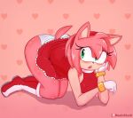 1girl amy_rose big_breasts big_butt furry mautisskunk sonic_the_hedgehog