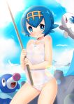  :) c: cute day daytime fishing lana lapras looking_at_viewer milotic pokemon pokemon_(anime) pokemon_sm popplio porkyman sky small_breasts smile suiren_(pokemon) swimsuit white_swimsuit wingull 