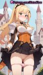 1girl 1girl 1girls 2025 ai ai_generated anime anime_style armor ass_visible_through_thighs bangs big_breasts black_gloves black_skirt blonde_hair blush boobplate bow bow_panties braid breastplate breasts bust castle cleft_of_venus closed_mouth clothes_lift cowboy_shot crown_braid darkness_(konosuba) day female_focus female_only gloves green_eyes hair_ornament hentai high_quality high_res high_res high_resolution kono_subarashii_sekai_ni_shukufuku_wo! labia lifted_by_self long_hair long_sleeves looking_at_viewer medium_breasts natsuyoru nose_blush outside paipan panties panties panty_pull patreon pauldrons pink_panties pleated_skirt ponytail pussy pussy shoulder_armor sidelocks skirt skirt_lift sky smile solo_female stable_diffusion standing uncensored underwear voluptuous voluptuous_female x_hair_ornament