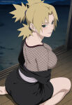 back koikoi_(artist) naruto naruto_shippuden sitting tagme temari