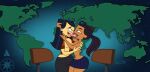 accurate_art_style black_hair emma_(tdi) exposed_breasts french_kiss french_kiss french_kissing jen_(tdi) kissing pennsatucky saliva skirt smile tan_skin the_ridonculous_race total_drama_island yuri