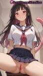 1girl 1girl 1girls 2025 ai ai_generated anime anime_style asian ass_visible_through_thighs bangs big_breasts big_breasts black_hair black_sailor_collar black_skirt black_socks blunt_bangs blush breasts bust cat_tail clitoris collarbone colored_inner_hair crop_top female_focus female_only flower hair_flower hair_ornament hentai high_quality high_res high_res high_resolution iki_hiyori indoors labia long_hair looking_at_viewer medium_breasts midriff midriff_peek miniskirt multi-colored_hair multicolored_hair natsuyoru neckerchief no_panties nopan noragami parted_lips patreon pink_eyes pink_hair pleated_skirt purple_eyes pussy pussy pussy_lips pussy_peek red_neckerchief sailor_collar sailor_uniform school_uniform serafuku shaved_vagina shirt short_sleeves sitting skirt smile solo_female spread_legs stable_diffusion tail tail_raised thighs two-tone_hair uncensored voluptuous voluptuous_female vulva white_shirt