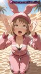 1girl 1girl 1girls 2025 ahegao ai ai_assisted ai_generated animal_ear_headwear animal_ears animal_hat anime anime_style bangs barefoot beach big_breasts blue_sky blush bra breasts brown_eyes brown_hair bunny_ears bunny_hat bunny_pose bust cleavage collarbone day desert fake_animal_ears female_focus female_only full_body gun_gale_online hands_up hat hentai high_quality high_res high_res high_resolution jacket kneel kohiruimaki_karen lens_flare llenn_(sao) long_sleeves looking_at_viewer looking_up medium_breasts natsuyoru open_mouth oral_invitation outside palm_tree pants partially_unzipped patreon pink_headwear pink_jacket pink_pants rabbit_ears rabbit_hat rabbit_pose rolling_eyes saliva sand short_hair sky solo_female stable_diffusion sun sunlight sword_art_online teeth thigh_gap tongue tongue_out tree upper_teeth_only uvula voluptuous voluptuous_female