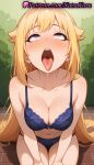 1girl 1girl 1girls 2025 ahegao ahoge ai ai_generated anime anime_style bangs bare_shoulders big_breasts big_breasts blonde_hair blue_bra blue_panties blush bow bow_bra bow_panties bra breasts bush bust cleavage collarbone drooling female_focus female_only female_solo hair_flaps hentai high_quality high_res high_res high_resolution koshi_torako lace-trimmed_bra lingerie long_hair looking_up medium_breasts my_deer_friend_nokotan natsuyoru navel open_mouth oral_invitation outside panties panties patreon purple_eyes ribbon saliva shikanoko_nokonoko_koshitantan sitting solo_female stable_diffusion teeth thigh_gap tongue tongue_out underwear underwear_only uvula very_long_hair voluptuous voluptuous_female