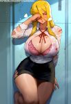 1girl ai_generated blonde_hair curvy curvy_female curvy_figure highschool_of_the_dead long_hair shizuka_marikawa