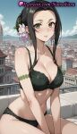 1girl 1girl 1girls 2025 ai ai_generated anime anime_style armlet asian balcony bare_shoulders big_breasts big_breasts black_bra black_hair black_panties blue_sky blush bra breasts building bust cityscape cleavage cloud collarbone couch day earrings female_focus female_only flower flowers forehead green_bra green_eyes green_panties hair_bun hair_flower hair_ornament hentai high_quality high_res high_res high_resolution jewelry lingerie long_hair looking_at_viewer medium_breasts natsuyoru navel ost_horai outside panties panties parted_lips patreon sidelocks single_hair_bun sitting sky smile solo_female stable_diffusion stomach tate_no_yuusha_no_nariagari the_rising_of_the_shield_hero thighs underwear underwear_only v_arms voluptuous voluptuous_female