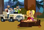 1girl 2_girls blaineley_(tdi) blonde_hair camera dakota_(tdi) exposed_breasts french_kiss french_kiss french_kissing kissing looking_at_another male paparazzi pennsatucky smile tongue total_drama:_revenge_of_the_island total_drama_island voyeur yuri