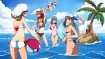  6+girls 7girls adapted_costume alluring ass beach beach_ball bel_(pokemon) bianca_(pokemon) big_breasts bikini black_bikini black_swimsuit blonde_hair blue_(pokemon) blue_eyes blue_hair blue_sky blue_swimsuit brown_hair crystal_(pokemon) dawn_(pokemon) day deviantart female female_human female_only hair haruka_(pokemon) hikari_(pokemon) hilda_(pokemon) huge_breasts human human_only humans_of_pokemon katone_(pokemon) leaf leaf_(pokemon) long_hair looking_back lyra marina_(pokemon) may_(pokemon) medium_breasts motion_lines multiple_girls ocean one-piece_swimsuit outdoor outside palm_tree pink_swimsuit poke_ball pokemon pokemon_(game) pokemon_bw pokemon_dppt pokemon_frlg pokemon_gsc pokemon_hgss pokemon_rse sand scott_bennett sea sideboob sitting sky standing swimsuit toes touko_(pokemon) tree voltorb water white_bikini 