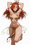 2024 ai_generated alternate_version_available big_breasts bikini bikini_top breasts cleavage dave8081 ginger gold_bikini gold_bikini_top golden_bikini golden_bikini_top gravity_falls looking_at_viewer orange_hair simple_background wendy_corduroy