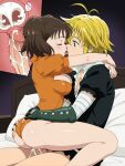 1boy 1girl ai_generated ass blonde_hair brown_hair couple cum cum_in_pussy diane_(nanatsu_no_taizai) french_kiss meliodas nanatsu_no_taizai penis penis_in_pussy sex twin_tails vaginal vaginal_penetration vaginal_sex