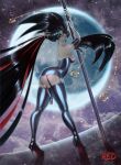  ass bayonetta bayonetta_(character) big_ass big_breasts big_penis breasts female flannaganthered futanari nipples penis solo stripper stripper_pole 