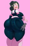 1girl alternate_costume ass bikini bodysuit cosplay green_hair huge_ass impossible_clothes inko_midoriya milf my_hero_academia short_hair slap spank spanked spanking