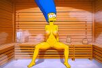 breasts marge_simpson nude pussy sauna spread_legs the_simpsons