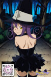 1girl 1girl 1girl :3 ai_generated bangs bare_shoulders big_breasts black_dress black_headwear black_legwear black_thighhighs blush breasts closed_mouth clothing detached_sleeves dress elbow_gloves forest gloves hair_between_eyes halloween hat headwear legwear littlehentai long_hair looking_at_viewer moon nature night night_sky outside pov purple_hair savitar savitar_(artist) sky smile spellcaster standing stockings thighs tree witch witch_hat yellow_eyes zettai_ryouiki