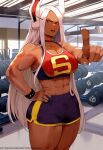 1girl ai_generated bunny_ears dark-skinned_female dark_skin gym gym_clothes miruko my_hero_academia rabbit_ears rabbit_girl rumi_usagiyama