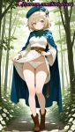 1girl 1girls 2025 ai ai_generated anime anime_style bangs bare_legs belt beret big_breasts blonde_hair blue_cape blue_headwear blush boots bow bow_panties bowtie breasts brown_belt brown_eyes brown_footwear brown_hair bust cameltoe cape cloak closed_mouth clothes_lift day delicious_in_dungeon dress dress_lift dungeon_meshi falin_touden female_focus female_only female_solo flower forest full_body green_bow hair_ornament hat hentai high_quality high_res high_res high_resolution hood hooded_cape hooded_cloak legs lifted_by_self light_brown_hair long_sleeves looking_at_viewer medium_breasts natsuyoru nature outside panties panties patreon short_hair skirt_lift smile solo_female stable_diffusion standing thighs tree two-sided_fabric underwear voluptuous voluptuous_female white_dress white_flower white_panties wide_sleeves yellow_eyes