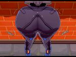 1girl cyshen huge_ass stuck stuck_in_wall thick_thighs zenless_zone_zero zhu_yuan