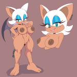 1girl artist_name blue_eyes nipples nude pepamintop rouge_the_bat sega smile sonic_(series) sonic_the_hedgehog_(series)